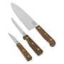 Chicago Cutlery Walnut Tradition 3-Piece Prep Knife Gift Set, Boxed