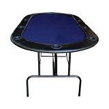 JP Commerce 84" Foldable Texas Holdem Folding Poker Table with Legs in Blue