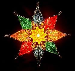 7" Lighted 8-Point Multi-Color Mosaic Star Christmas Tree Topper - Clear Lights