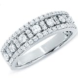 14k White Gold Round Diamond Ladies Anniversary Wedding Band Ring (0.85 cttw, G-H-Color, SI-I Clarity)