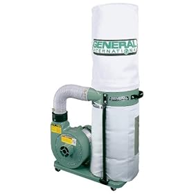 General International 10-005 M1 1 HP Dust Collector with 2 Micron Filter Bag by General International