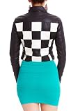 2B Checkered Back Leatherette Moto Jacket