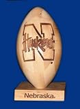 Nebraska Cornhuskers Solid Maple Wood Laser Engraved Football NCAA College Athletics