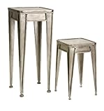 Silver Finish Iron Tiered Stools - Set of 2