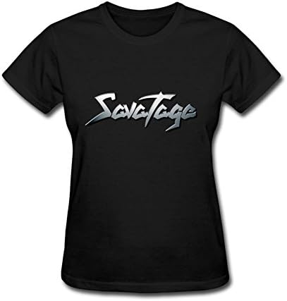 MRShirt Women's Savatage logo Shining Stars T Shirts Medium Black