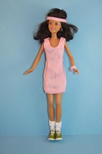 Pink Exercise Outfit 5pcs Dress, Headband, Wrist Band, Socks, and Tennis Shoes Made to Fit the Barbie Doll