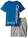 Calvin Klein Little Boys' 2 Piece Set V-Neck Tee Shirt with Printed Short