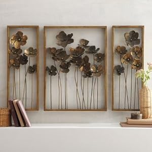 Three-piece Metal Flowers Art - Grandin Road