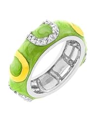 Apple Green Enamel Horseshoe Ring