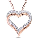 Sterling Silver Created White Sapphire Heart Pendant Necklace, 18