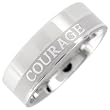 Christian Stainless Steel Rings - "Courage" Joshua 1:9 - Size 09 - 12