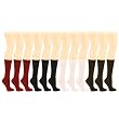 Girls Youth Knee Hi High Age 8+ Years Cotton 12 Pairs Long Solid Socks Set