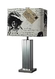 Dimond D2159 12-Inch Width by 21-Inch Height Meade Table Lamp in Black Nickel with White Faux Silk Printed Shade