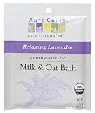 Aura Cacia Soothing Organic Milk and Oat Bath, Relaxing Lavender, 1.75 ounce packet