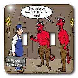 Londons Times Religion Heaven Hell Cartoons - Air Conditioner Repair in Hell - Light Switch Covers - double toggle switch