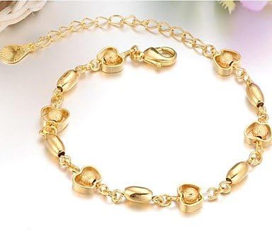 ZHYU Beautiful 18 K Gold Jewelry Wedding Bride Love Apple Grind Arenaceous Bead Bracelet