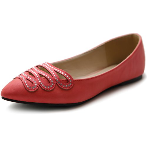 Ollio Women's Shoe Ballet Infinity Rhinestone Pointed Toe Flat