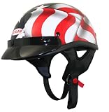 DOT Black 3D American Flag Half Helmet