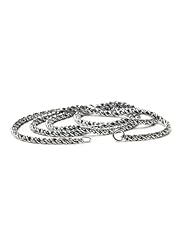Novobeads Necklace Silver 17.5 inch/44 cm Sterling Silver Charm Bead Necklace - Made in USA w imported materials - Fits all major bead bracelets