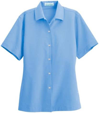 Vansport Women's UV Protection Woven Camp Shirt, Carolina Blue, Small