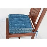 Velvet Dining Chair Booster Cushion Navy Blue