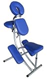 L'aluminium chaise de massage avec le sac dans le bleu