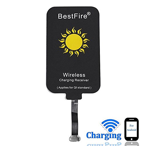 Android Qi Receiver, BestFire Ultra-thin Micro USB Wireless Charging Receiver Patch Module for All Android Mobile Samsung S7/ S7 Edge, HTC, LG, Blackberry etc (Narrow-interface Up)