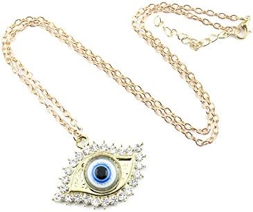 2 PCS Fashion Jewelry Necklace Long Chain Pendent Sweater Collar Bib Choker Collier Golden Punk Evil Eye
