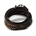YesurpriseWeave Fashion Rivet Weave Wrap Around Leather Retro Bracelet Woman Wrist Watch Gift Brown