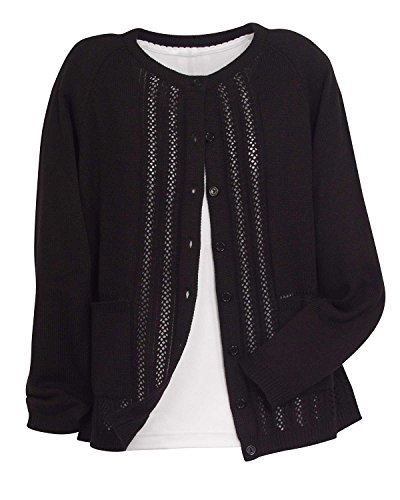 National Classic Cardigan Sweater, Black, Extra Small