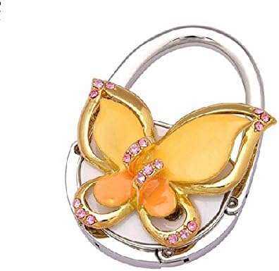 GC Elegant Lady Folding Purse Handbag Holders Bag Hook Hanger Orange Color Butterfly JSD16