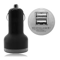 PortaCell Dual USB Port 2A 10w Heavy Duty Ouput Car Charger - Black