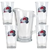 Colorado Avalanche 4pc Pint Ale Glass & 60oz Pitcher Set - Priamry Logo NHL Hockey