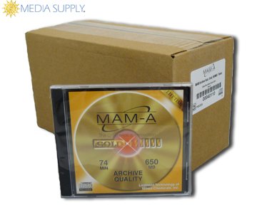 Gold Archive 74 minute CD-R with no logo in jewel case - 25 Pack Gold Archive 74 minute CD-R with no logo in jewel case - 25 Pack