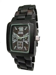 Tense Dark Sandalwood Rectangular Mens Wood Watch J8302D