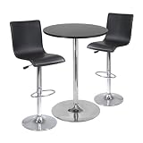 3pc Pub Table Set: 28 Round Table with 2 L-Shape Airlift Stools By Winsome Furniture by Winsome Furniture