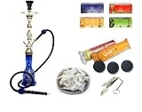Large Blue Herbal Hookah Shisha Beginners Kit