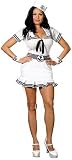 Dreamgirl Women's Sexy Sailor Costume, White/Navy, Medium