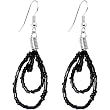 Black Bead Loop Earrings