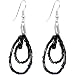 Black Bead Loop Earrings