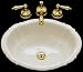 Bates and Bates GEORGIA-BI Georgia Oval Drop-In Lavatory Sink, Biscuit