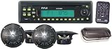PYLE PLCD7MRKT Waterproof Marine AM/FM/CD Player Receiver with 4 X 5.25-Inch Speakers and Splash Proof Radio Cover (Black)