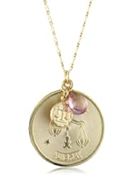 a.v. max "Horoscope" Libra Coin and Teardrop Stone Pendant Necklace