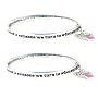 TWO (2) BRACELET SET - Prayer for a Friend - A Friend is Someone We Turn To When Our Spirits Need a Lift. A Friend is Someone We Treasure For Our Friendship is a Gift. A Friend is Someone Who Fills Our Lives With Beauty, Joy, etc. + Heart Charm ~ Silver Tone Metal