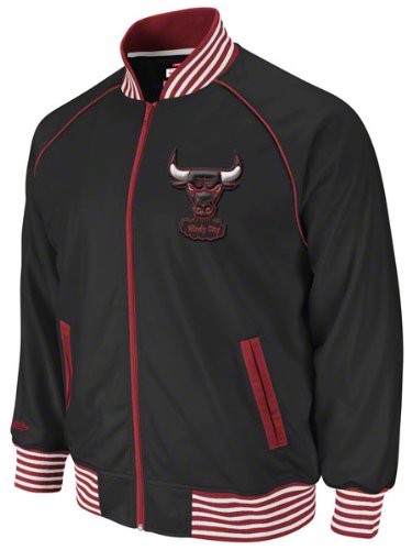 Chicago Bulls Black Mitchell & Ness Downtown Track Jacket