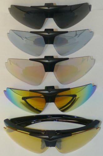 Visionary5, by SportCamZ, Flip-up Sport Sunglasses with 5 Interchangeable Lenses (Polarized, colored, yellow, blue, 98% clear). Official equipment supplier to the Snowbird Race Teams
