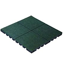 Hot Sale PlayFall Playground Safety Tiles, Green, Package of 5 - 2' x 2' Rubber Tiles (20 sq. ft.) 2.5" Thickness