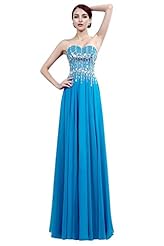 Flowy Backless  Beaded Chiffon Sweetheart Evening Dress/Homecoming Dress/Bridesmaid Dress/Prom Dress/Party Dress/Wedding Dress  With Rhinestones