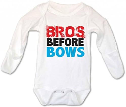 Little Adam And Eve Baby Boy Bros Before Bows Long Sleeve Onesie 0-3 Months