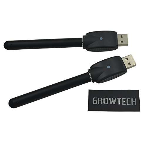Growtech Two Black batteries 510 thread and two chargers-With Metal Carry Case